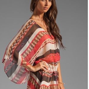 VIX swim coverup 100% silk Angola striped